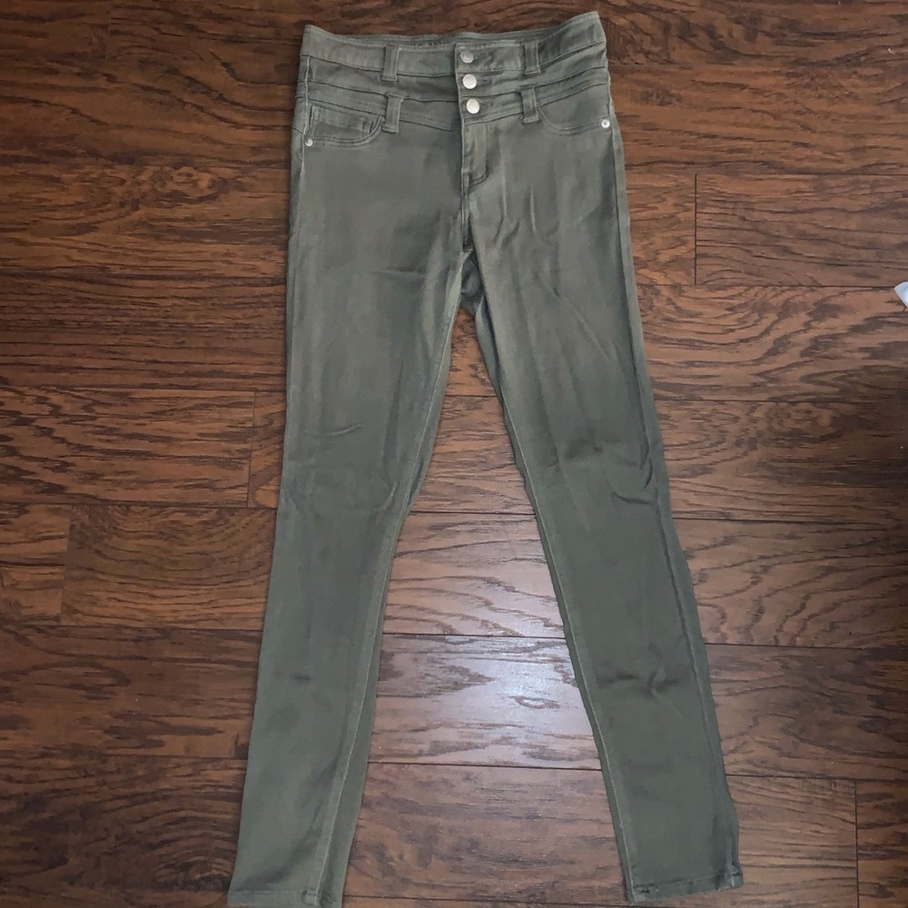 Olive green high waisted jeans